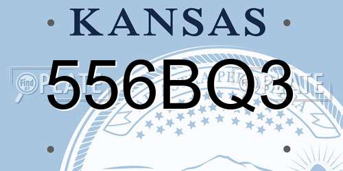 556BQ3 Kansas License Plate