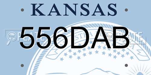 556DAB Kansas License Plate