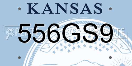 556GS9 Kansas License Plate