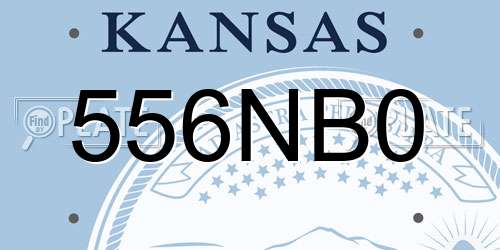 556NB0 Kansas License Plate