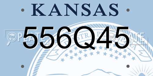 556Q45 Kansas License Plate
