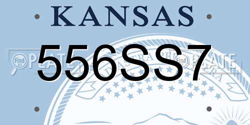 556SS7 Kansas License Plate