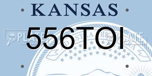 556TOI Kansas License Plate