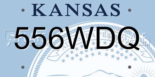 556WDQ Kansas License Plate