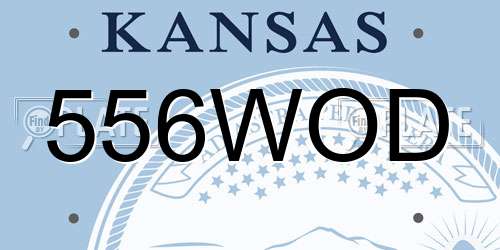 556WOD Kansas License Plate