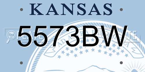 5573BW Kansas License Plate