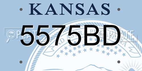 5575BD Kansas License Plate