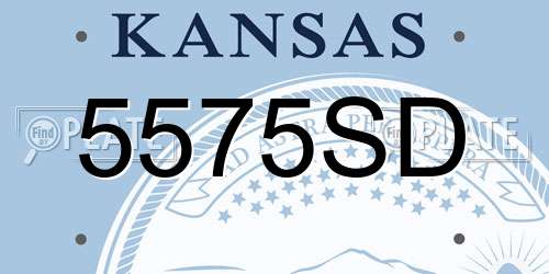 5575SD Kansas License Plate