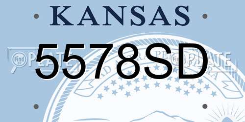 5578SD Kansas License Plate