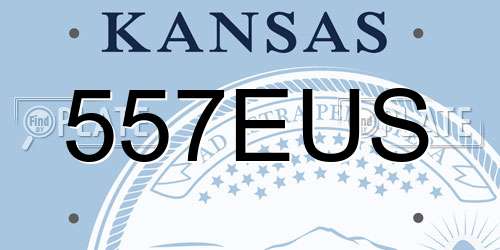 557EUS Kansas License Plate