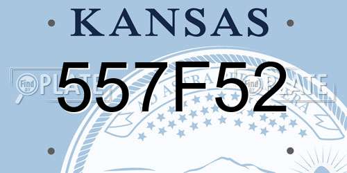 557F52 Kansas License Plate