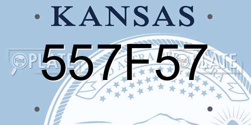 557F57 Kansas License Plate