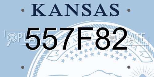 557F82 Kansas License Plate