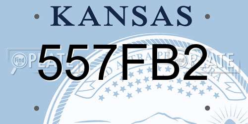 557FB2 Kansas License Plate