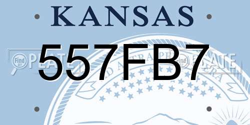 557FB7 Kansas License Plate
