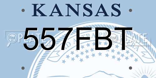 557FBT Kansas License Plate