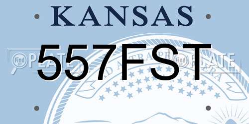 557FST Kansas License Plate