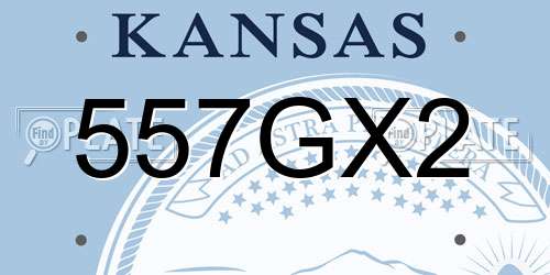 557GX2 Kansas License Plate