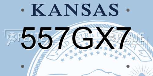 557GX7 Kansas License Plate
