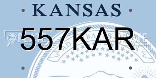 557KAR Kansas License Plate