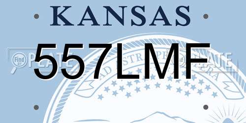557LMF Kansas License Plate