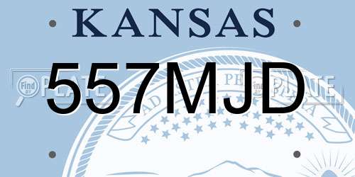 557MJD Kansas License Plate