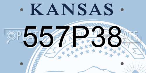 557P38 Kansas License Plate