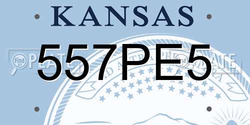 557PE5 Kansas License Plate