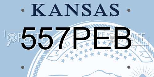 557PEB Kansas License Plate