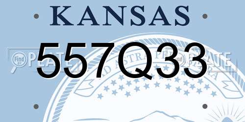 557Q33 Kansas License Plate