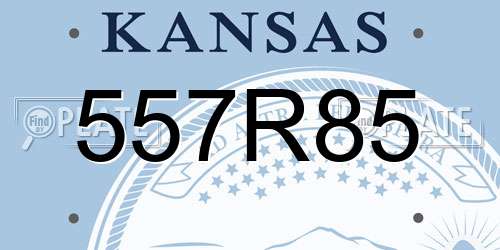 557R85 Kansas License Plate