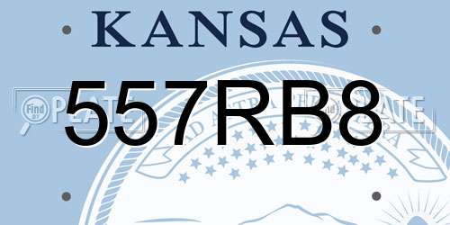 557RB8 Kansas License Plate