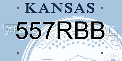 557RBB Kansas License Plate