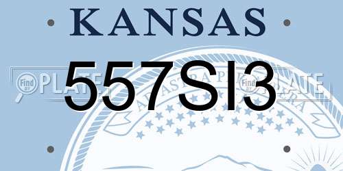 557SI3 Kansas License Plate