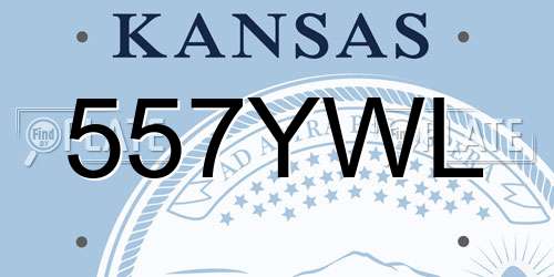 557YWL Kansas License Plate