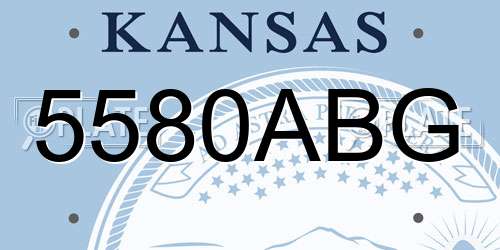 5580ABG Kansas License Plate