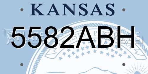 5582ABH Kansas License Plate