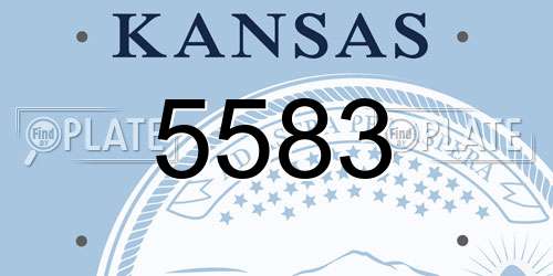 5583 Kansas License Plate
