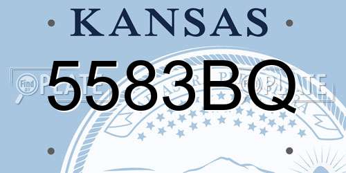 5583BQ Kansas License Plate