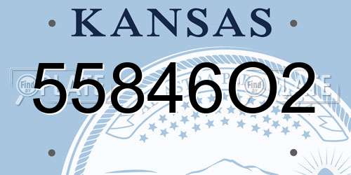 55846O2 Kansas License Plate