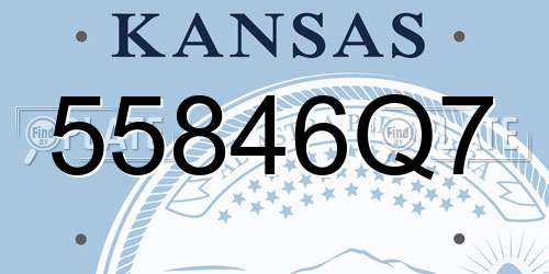 55846Q7 Kansas License Plate