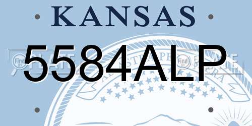 5584ALP Kansas License Plate