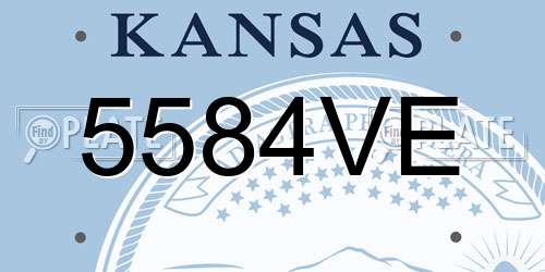 5584VE Kansas License Plate