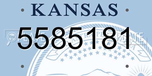 5585181 Kansas License Plate