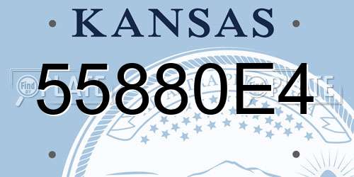 55880E4 Kansas License Plate