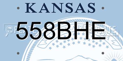 558BHE Kansas License Plate