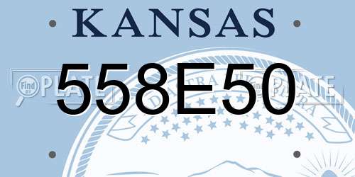558E50 Kansas License Plate