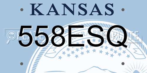 558ESQ Kansas License Plate