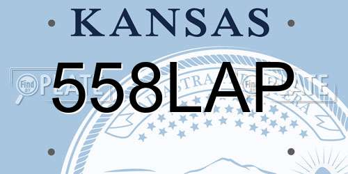 558LAP Kansas License Plate