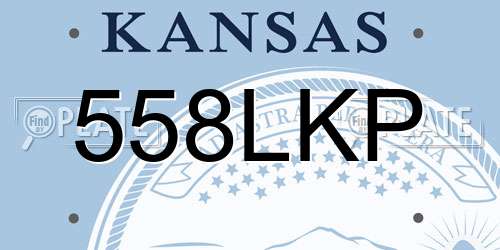 558LKP Kansas License Plate